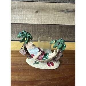 vintage Yankee Candle Santa in a hammock Candle Holder